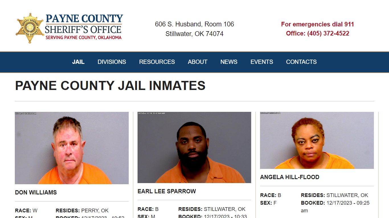 Inmate Search - Payne County Jail